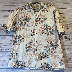 DJ Hawaii Floral‎ Hawaiian Shirt Size L